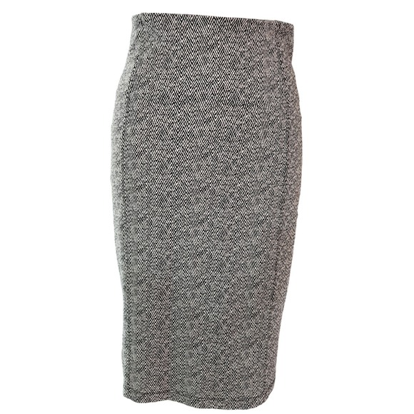 Liverpool Black White Chevron Stretch Pencil Skirt Women's Size 6 - Picture 1 of 7